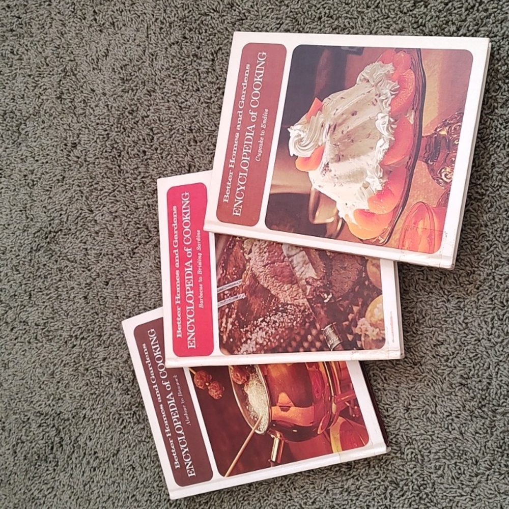 Better Homes and Gardens Encyclopedia of Cooking, vols 1, 2, and 6, vintage cook